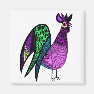 Íman Galo roxo da arte popular
