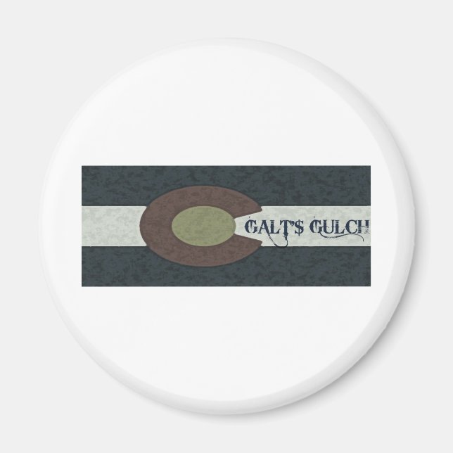 Íman Galt's Gulch - Design combo vermelho branco e azul (Frente)