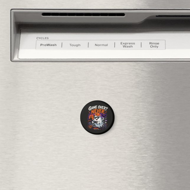 Íman Game Over Nunca Gamer Fantasma Halloween Engraçado (In Situ (Dishwasher))