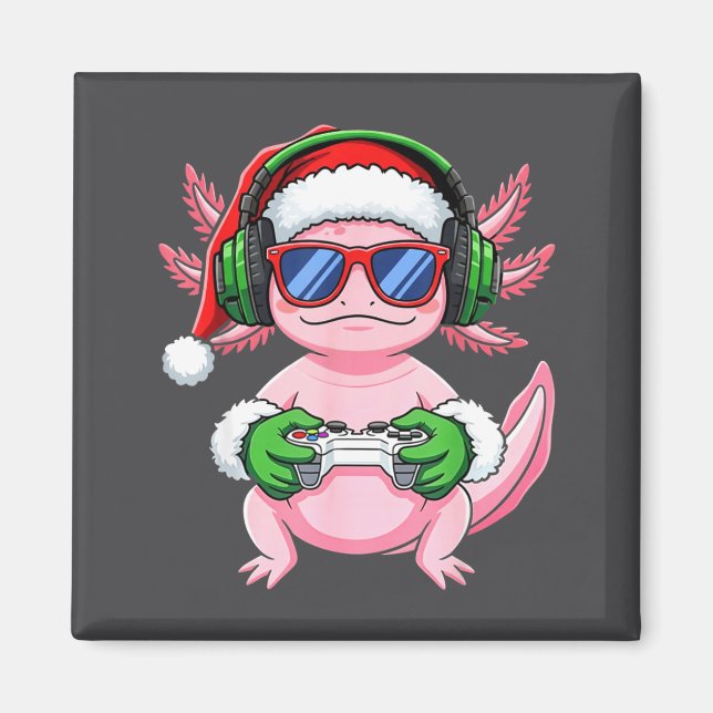Íman Gamer Axolotl Christmas Shirt Funny Video Game San (Frente)