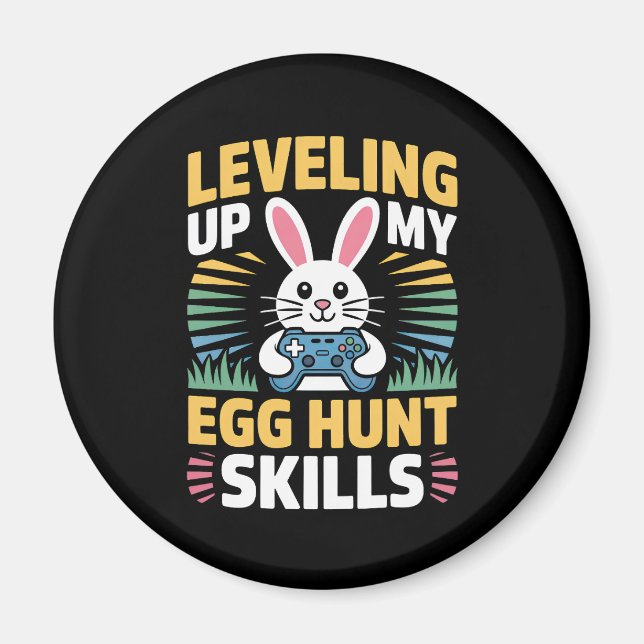 Íman Gamer Bunny Easter Egg Hunt Level Up Magnet (Frente)