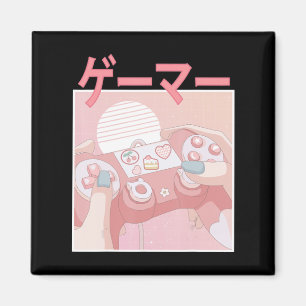 Íman Gamer Girl Anime Kawaii Jogando Um Vídeo Muito Bon