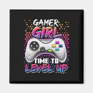 Íman Gamer Girl Time To Level Up Video Game Birthday Gi