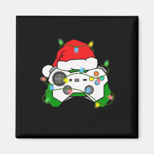 Íman Gamer Natal Jogos Chapéu do Papai Noel Controle de
