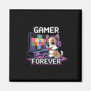 Íman Gamer Para Sempre – Cachorro Fofo Com Fone de Ouvi