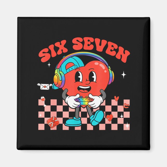 Íman Games Valentine 67 Six Seven Funny Gamer Heart Cut (Frente)