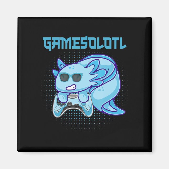 Íman Gamesolotl Axolotl Video Gamer Kawaii Animes Kids  (Frente)