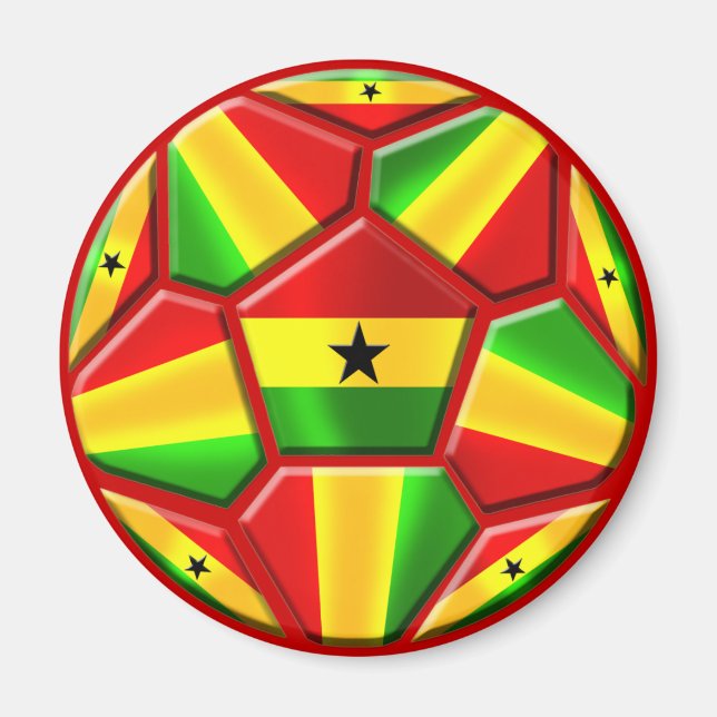 Íman Gana As bandeiras da bola de futebol das Black Sta (Frente)