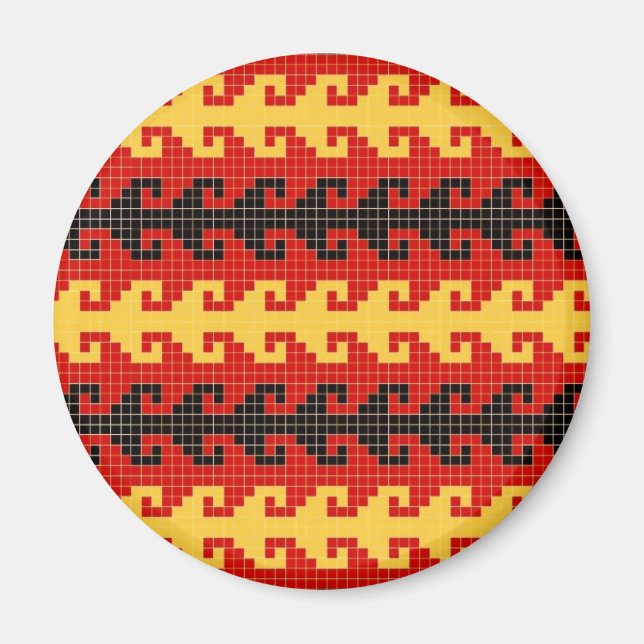 Íman "Gancho" - vermelho/amarelo/preto (Frente)