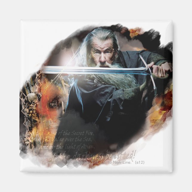 Íman Gandalf Com Espada Em Batalha (Frente)