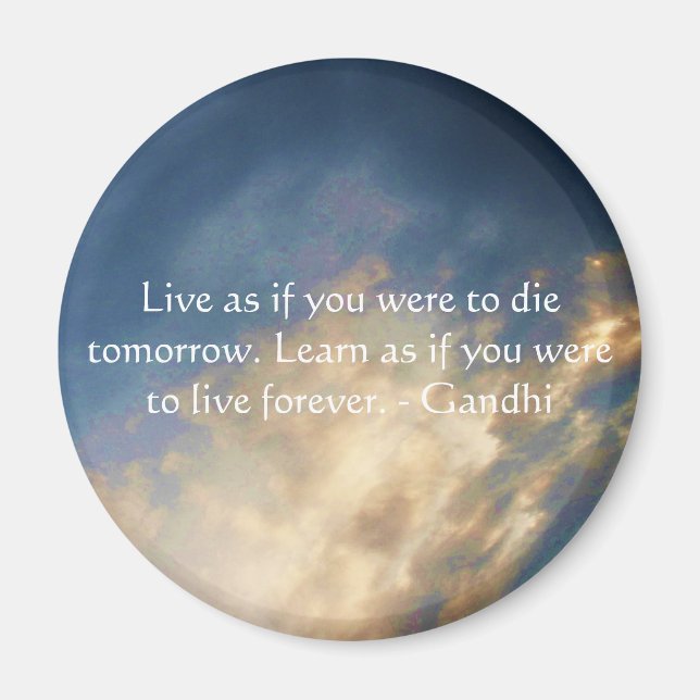 Íman Gandhi Wisdom cita nuvens de Céu Azul (Frente)