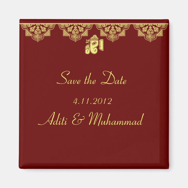 Íman Ganesh Wedding Magnet Favors (Frente)