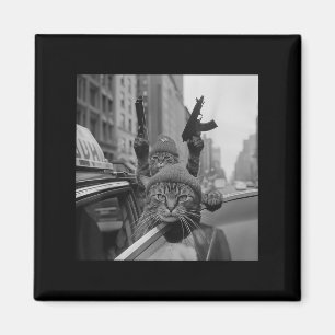 Íman Gângster Engraçado Cat Thug Meme Street Cats