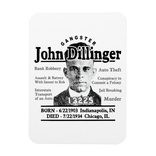 Íman Gangster John Dillinger (Vertical)