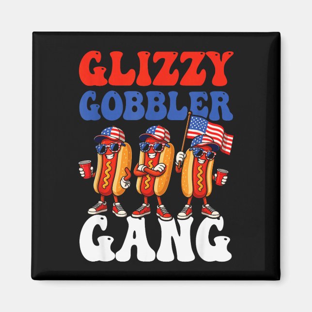 Íman gangue devoradora de glizzy engraçada patriótica c (Frente)