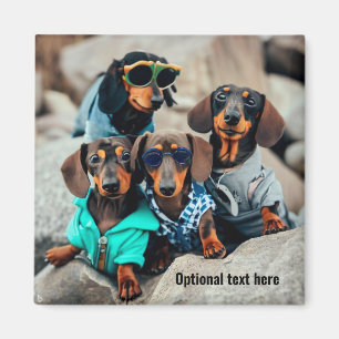 Íman Gangue legal Dachshund Vestindo Óculos Solares