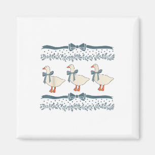 Íman Ganso de Fita Azul dos anos 80 com Corações