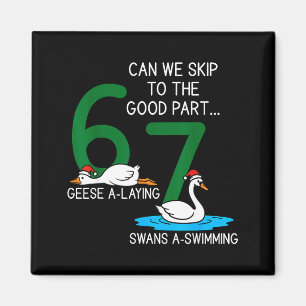 Íman Gansos Pondo Cisnes Nadando 67 Seis Gansos Sete