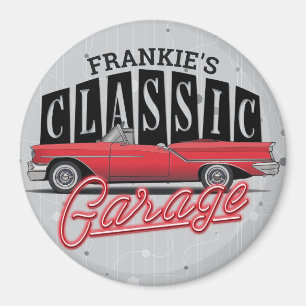 Íman Garagem Clássica do Carro Faux Neon 1950