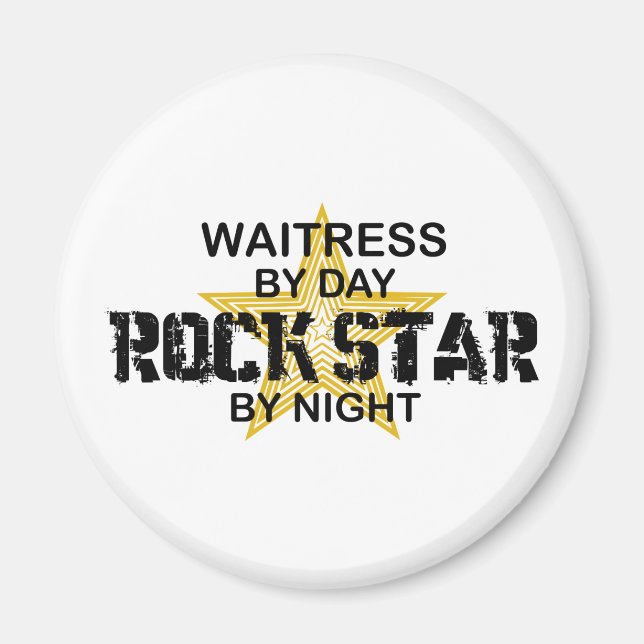 Íman Garçonete Rock Star por Noite (Frente)