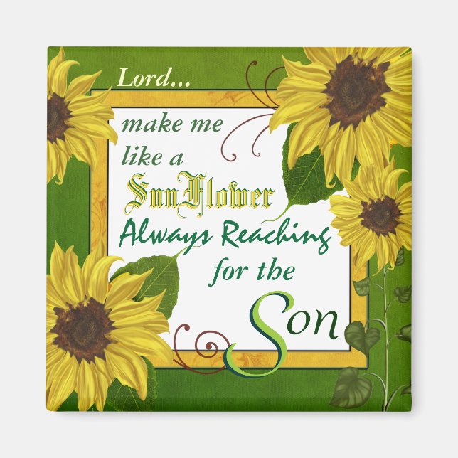 Íman Garden Sunflower Prayer Magnet (Frente)