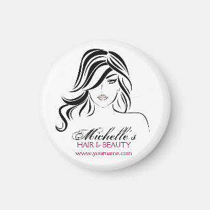 Íman Garota adorável com cabelo ondulado e Ícone de m