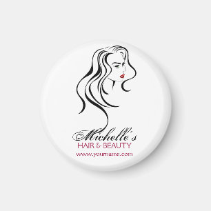 Íman Garota adorável com cabelo ondulado e Ícone de m