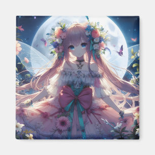 Íman Garota Anime Flor Lua Fada