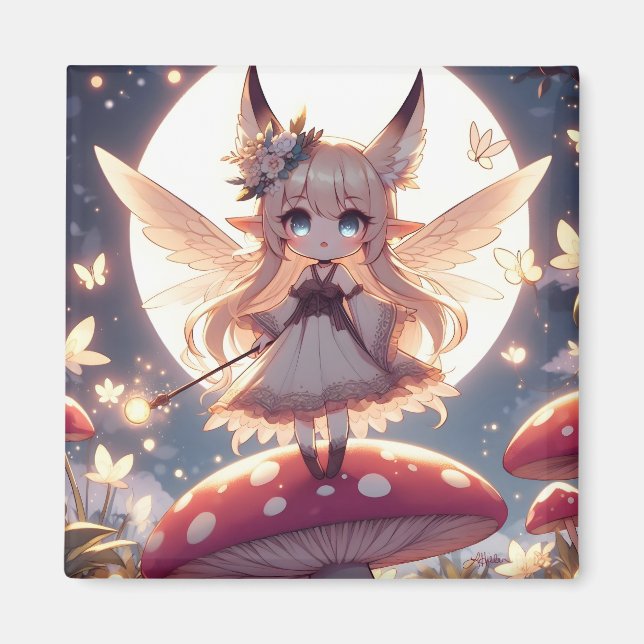 Íman Garota Anime Pixie Hippie Lua Fada (Frente)