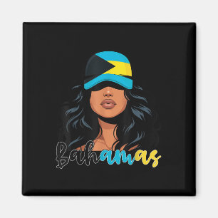 Íman Garota Bahamiana Bandeira das Bahamas Mulher Baham