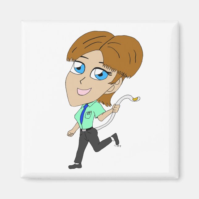 Íman garota chibi com cauda (Frente)