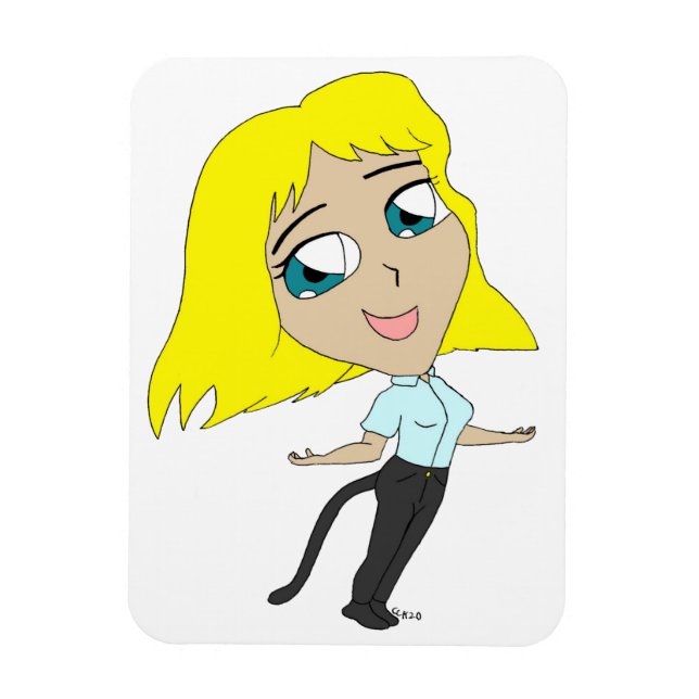 Íman garota chibi com cauda (Vertical)