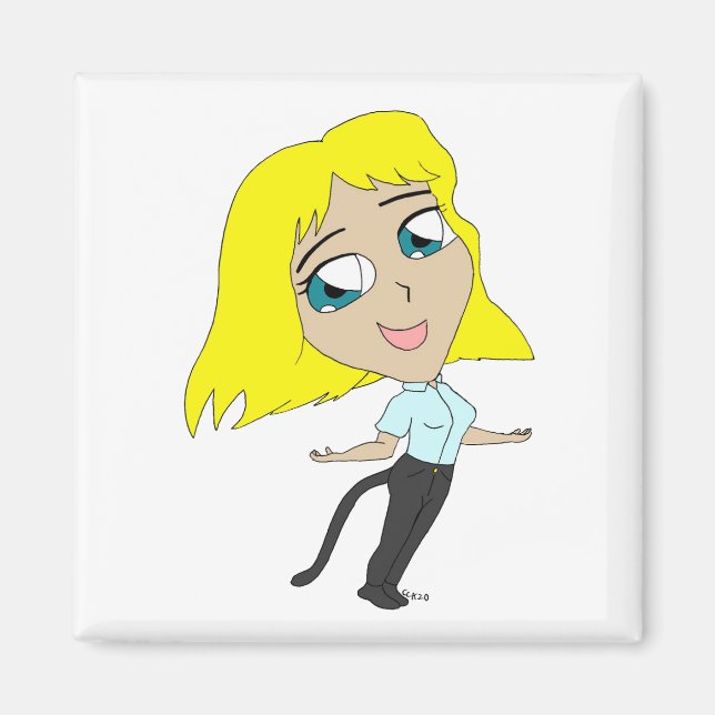 Íman garota chibi com cauda (Frente)