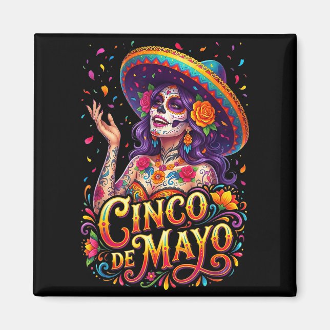 Íman garota cinco de maio fiesta mexicana 5 de maio Cin (Frente)