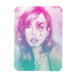 Íman Garota colorida dos olhos Foto Magnet - Arco-íris