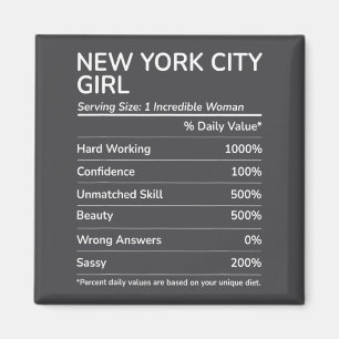 Íman Garota da Cidade de Nova York Engraçada Cidade Nat