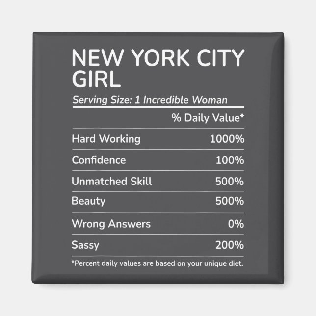 Íman Garota da Cidade de Nova York Engraçada Cidade Nat (Frente)