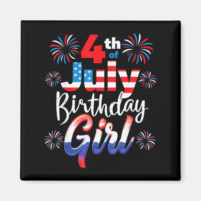 Íman Garota de Aniversário de 4 de Julho (Frente)