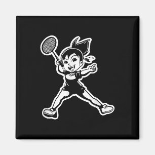 Íman Garota de Badminton Comic Estafeta Jogadora