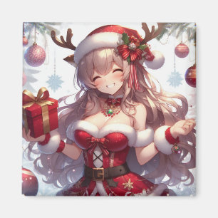 Íman Garota de Natal de anime fofa