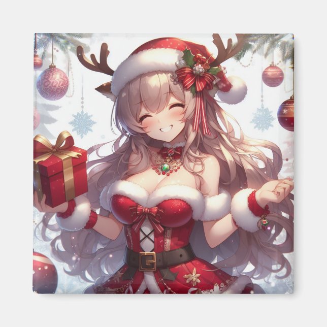 Íman Garota de Natal de anime fofa (Frente)