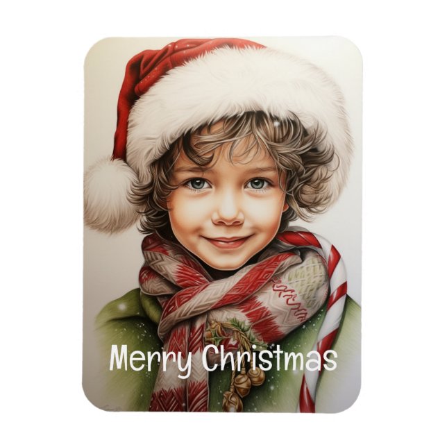 Íman Garota de Natal Personalizada 10 de 25 (Vertical)
