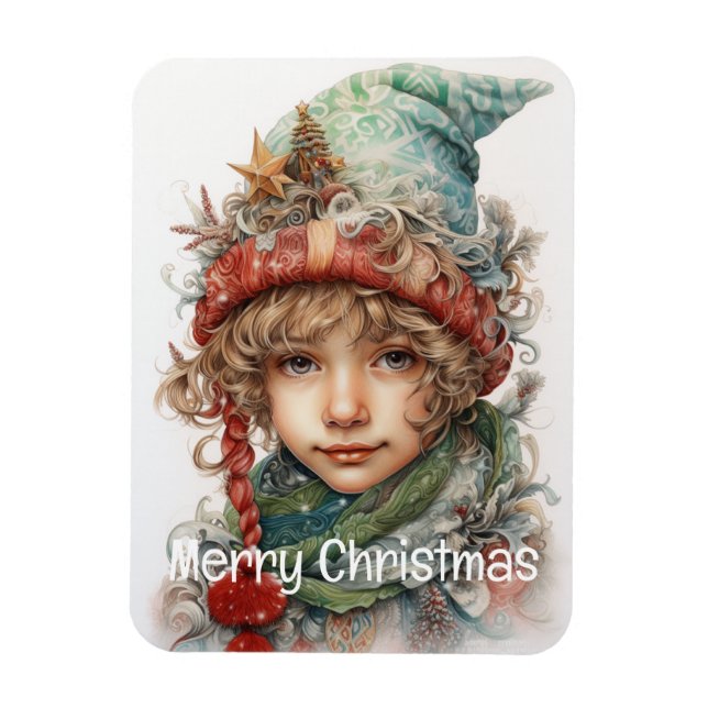 Íman Garota de Natal Personalizada 7 de 25 (Vertical)