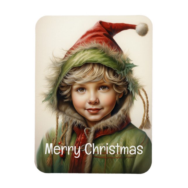 Íman Garota de Natal Personalizada 9 de 25 (Vertical)