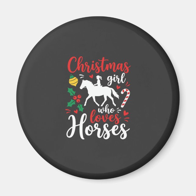 Íman Garota de Natal que Ama Cavalos (Frente)