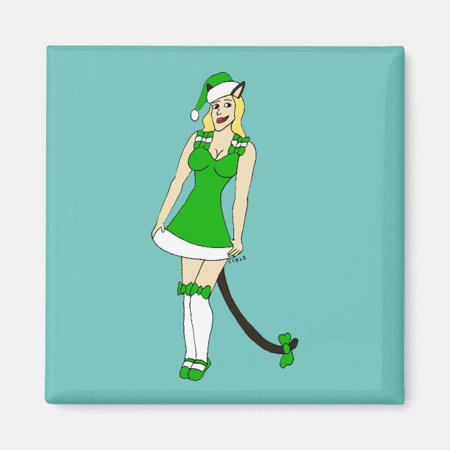 Íman Garota de Natal Verde (Frente)