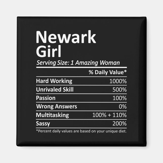 Íman Garota de Newark Nj Nova Jersey Cidade Divertida R (Frente)