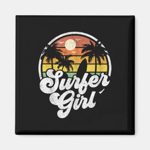Íman Garota de Surf Praia Retro Verão dos Anos 70 Féria