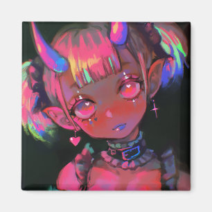 Íman Garota Demoníaca Kawaii Neon Pastel Goth
