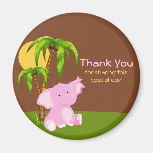 Íman Garota Elefante Da Selva Bonita Obrigado Magnet